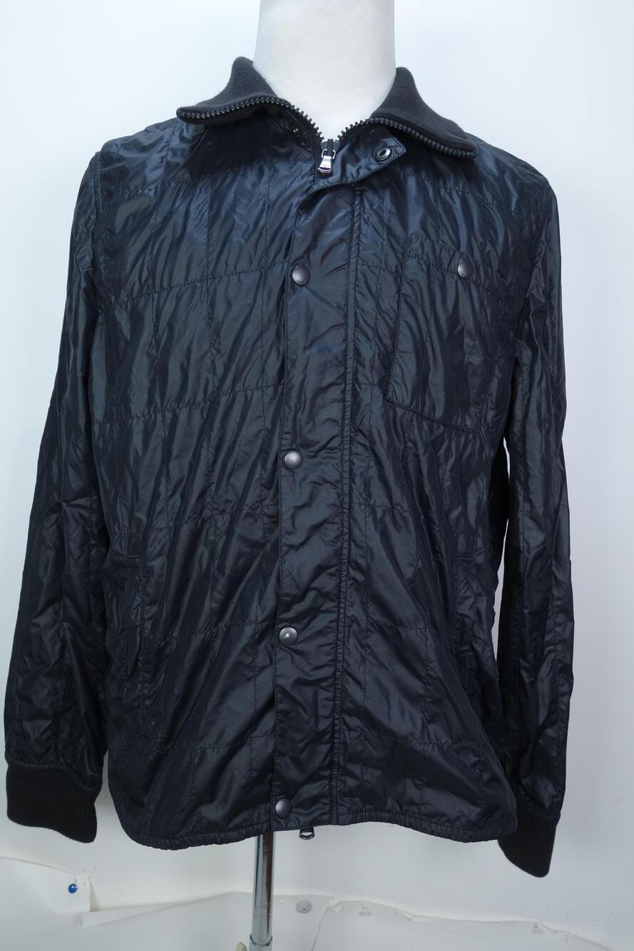 John Varvatos U.S.A. Jacket Mens Large Black Quilted Full Zip Bomber Lightweight